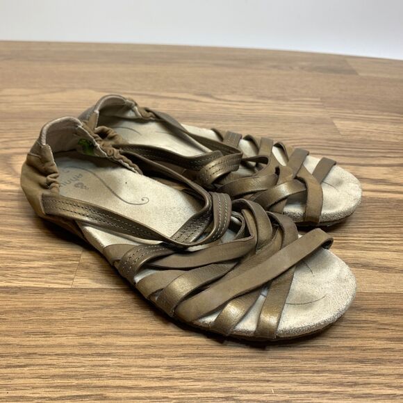 Ahnu Maia Strappy Sandals Size 8 Brown and Gold AF2406CCHP - Picture 1 of 9